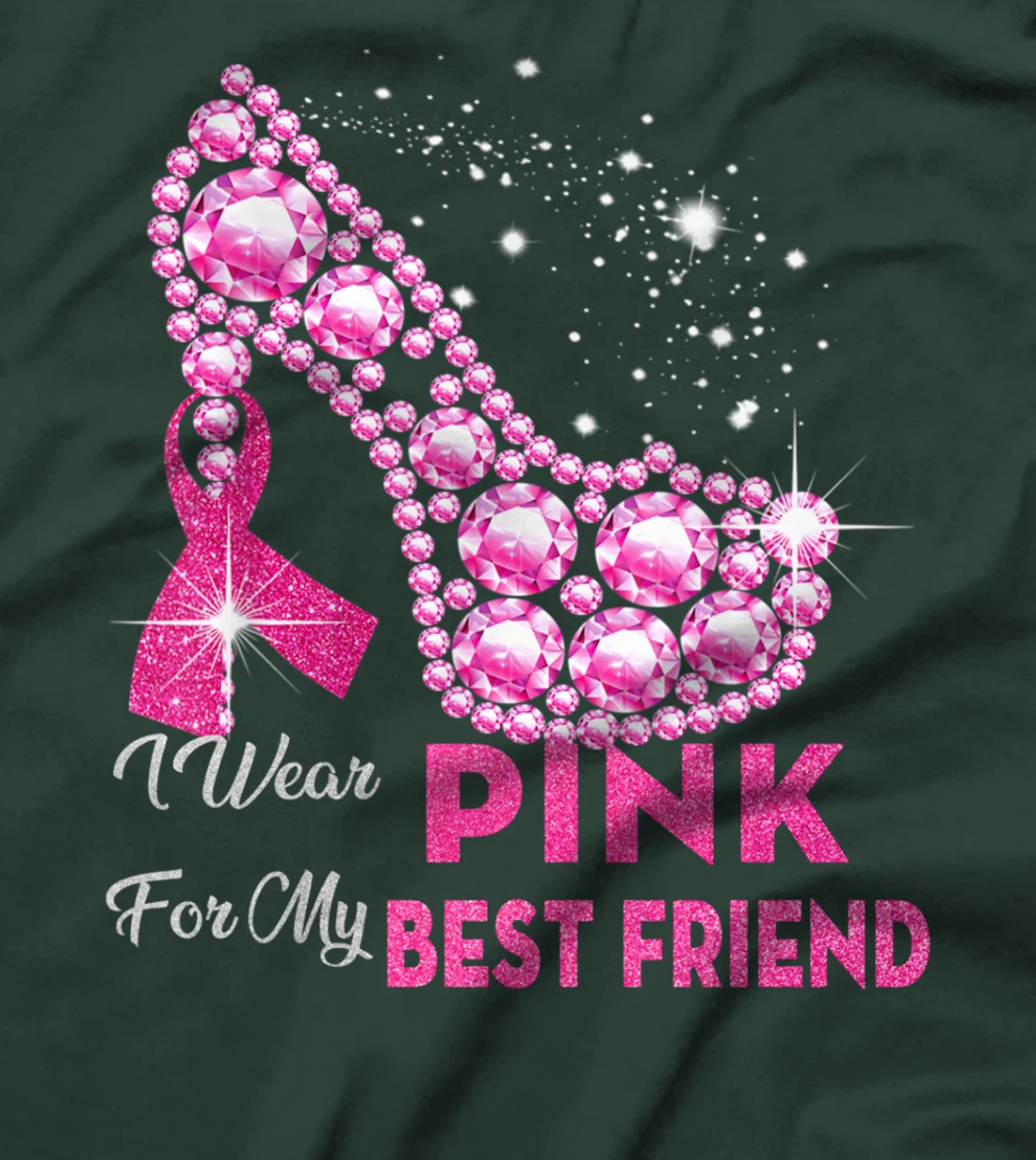 In October We Wear Pink Breast Cancer for Best Friend T-Shirt