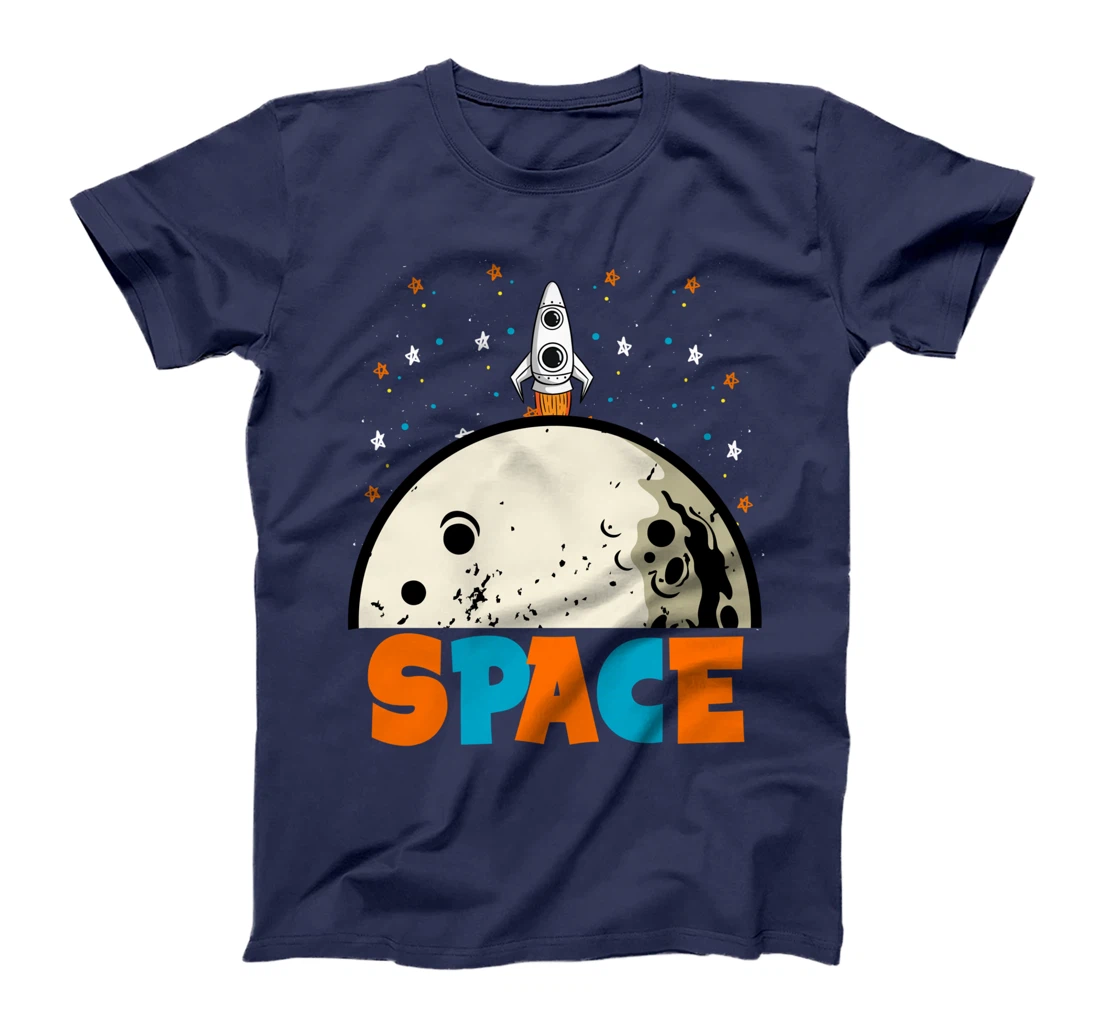 Outer Space fly to the Moon Rocket Astronaut Spaceship T-Shirt