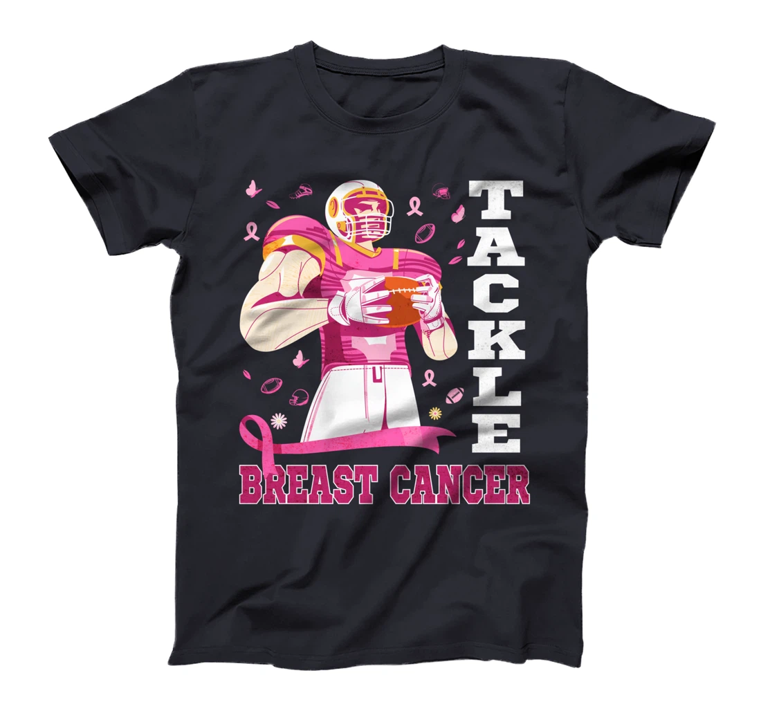 Tackle Breast Cancer Awareness Pink Ribbon Football Costume T-Shirt
