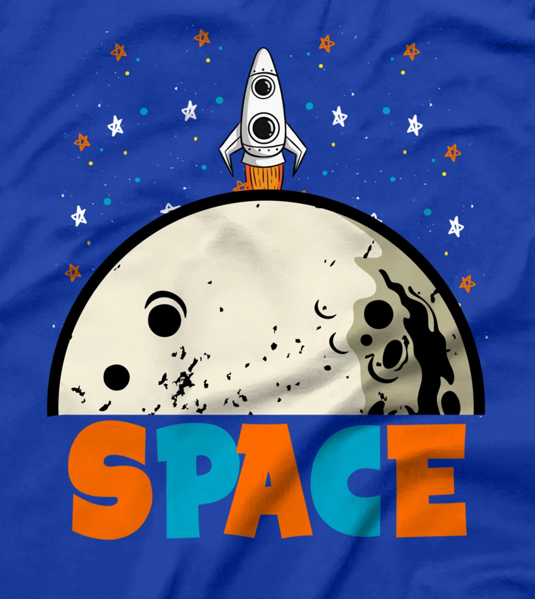 Outer Space fly to the Moon Rocket Astronaut Spaceship T-Shirt
