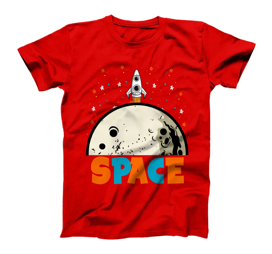 Outer Space fly to the Moon Rocket Astronaut Spaceship T-Shirt