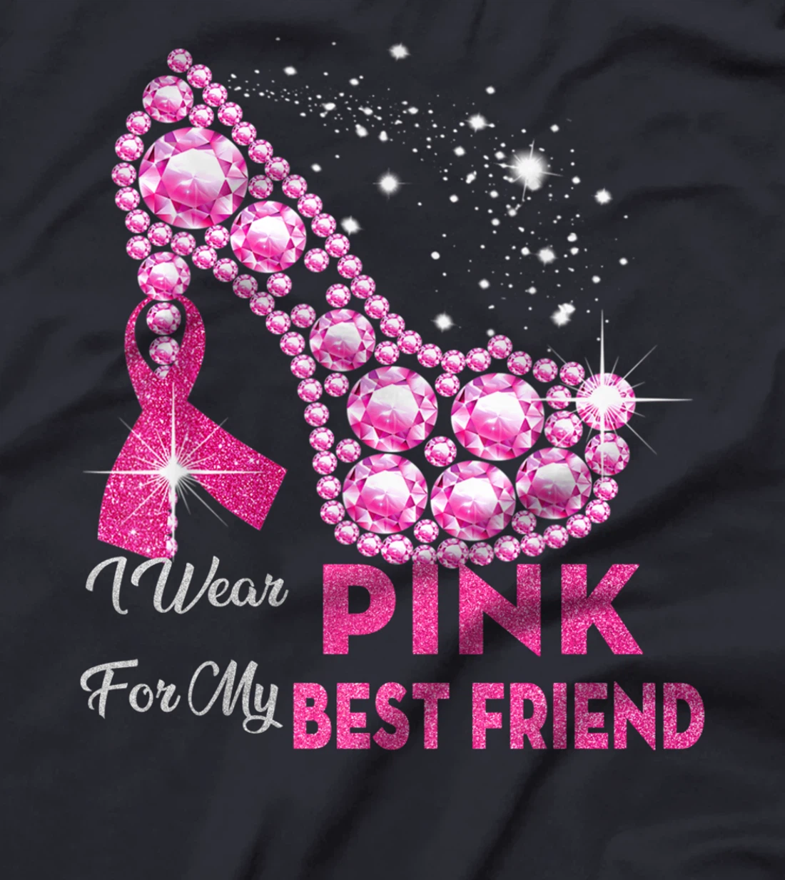 In October We Wear Pink Breast Cancer for Best Friend T-Shirt