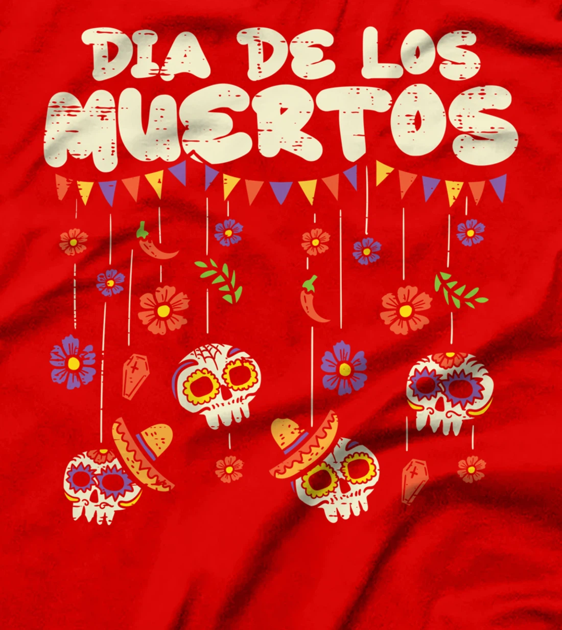 Dia De Los Muertos Sugar Skulls Calavera Day Of Dead Mexican T-Shirt