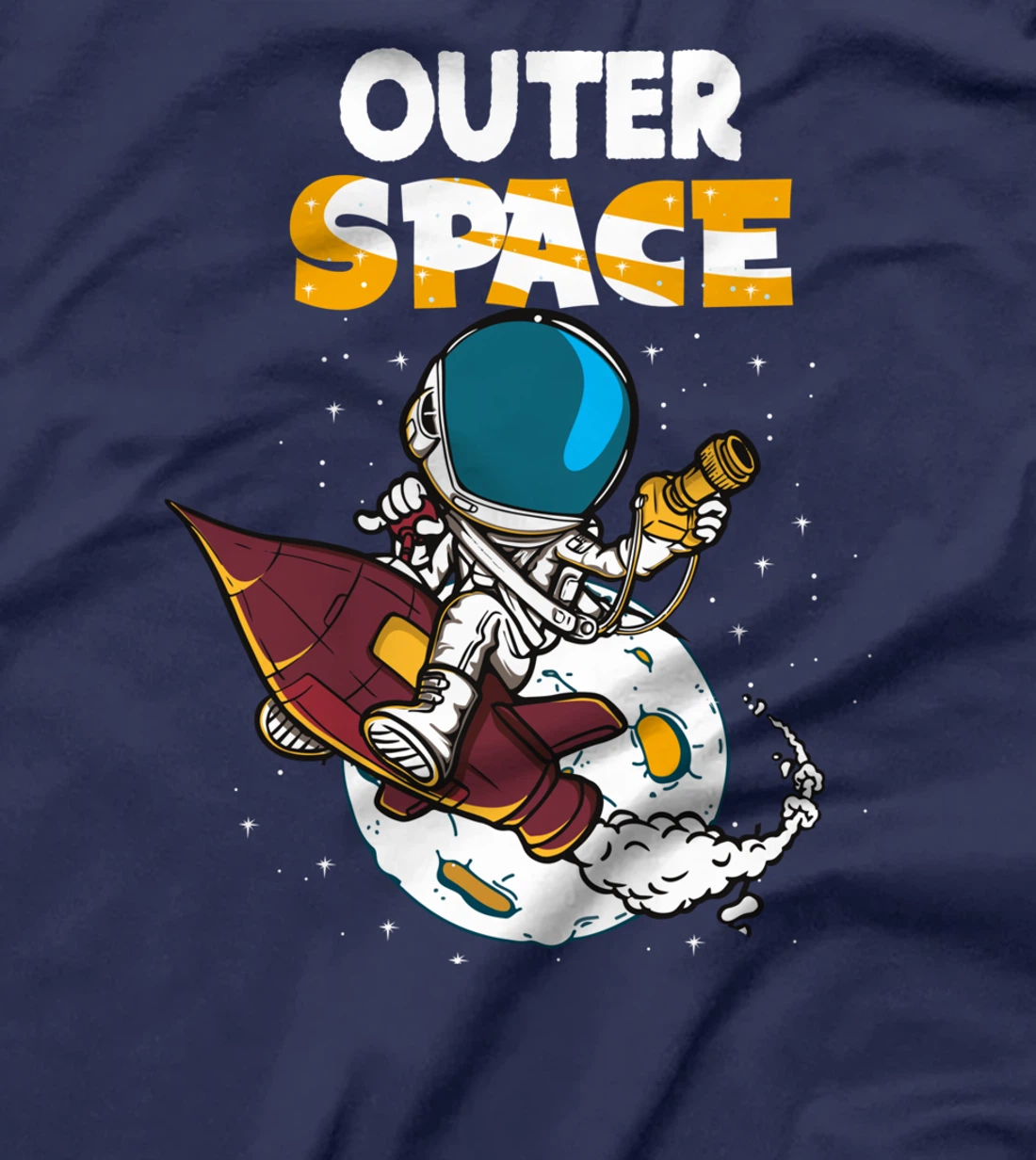 Outer Space Astronaut Rocket Spaceship to the Moon Galaxy T-Shirt