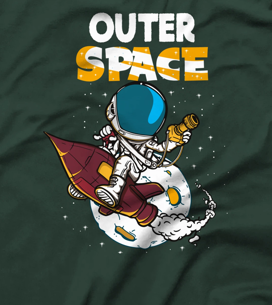 Outer Space Astronaut Rocket Spaceship to the Moon Galaxy T-Shirt