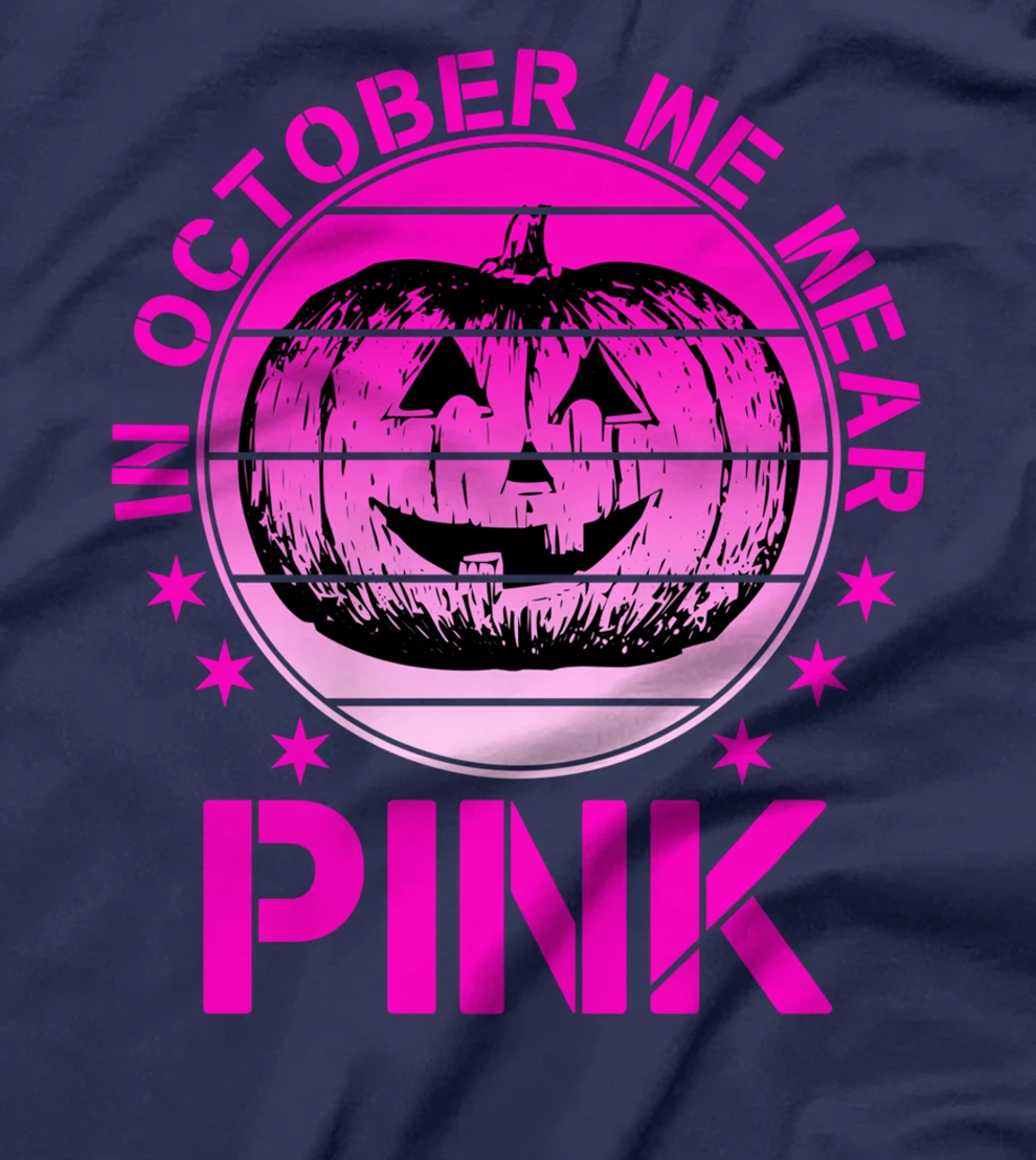Breast Cancer Awareness In October We Wear Pink Pumpkin T-Shirt
