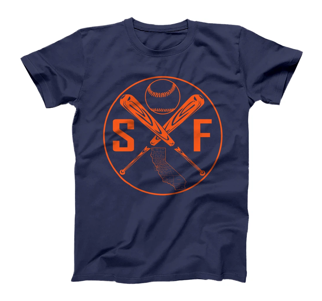San Francisco Baseball California State Map Outline SF T-Shirt