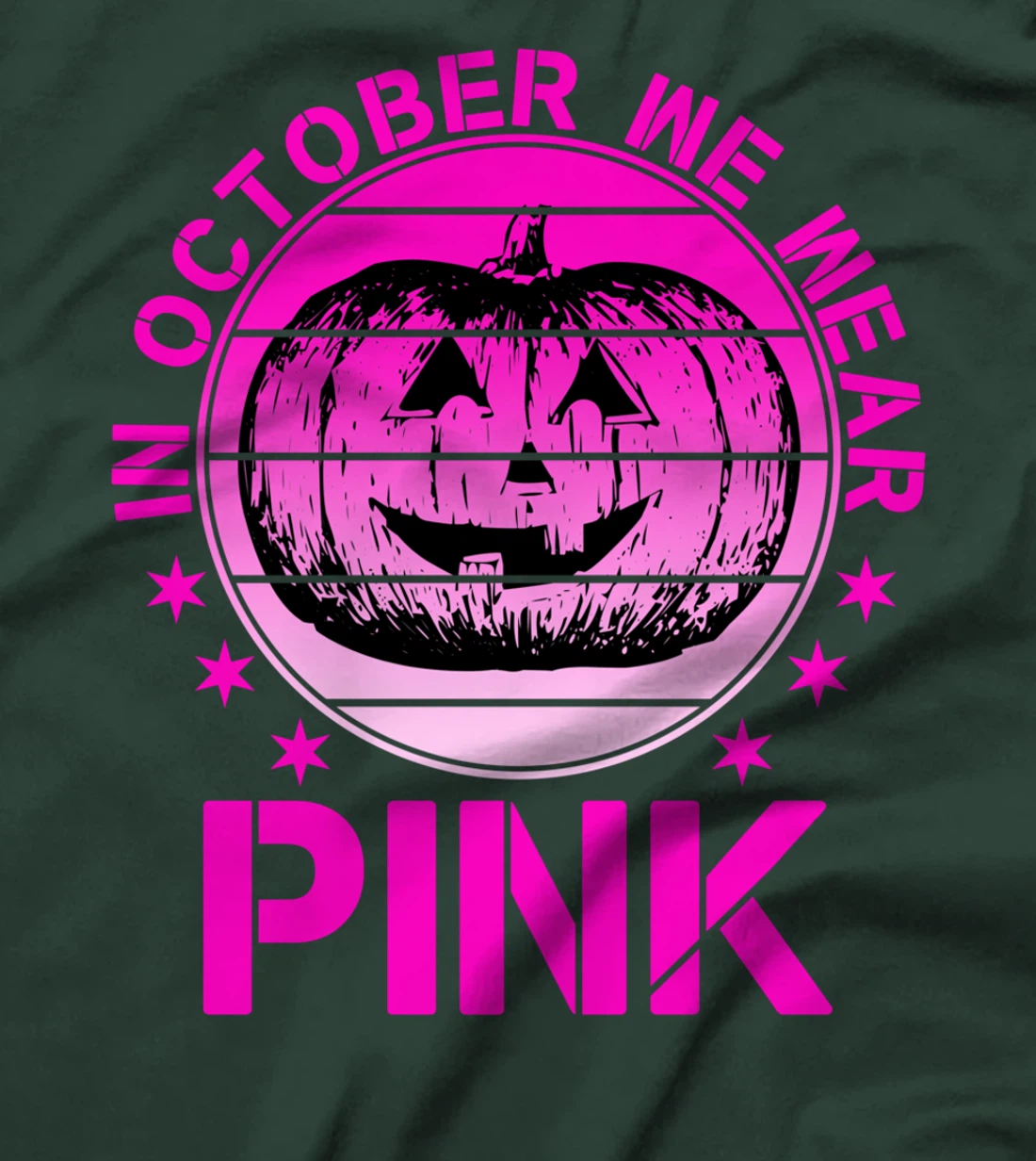 Breast Cancer Awareness In October We Wear Pink Pumpkin T-Shirt