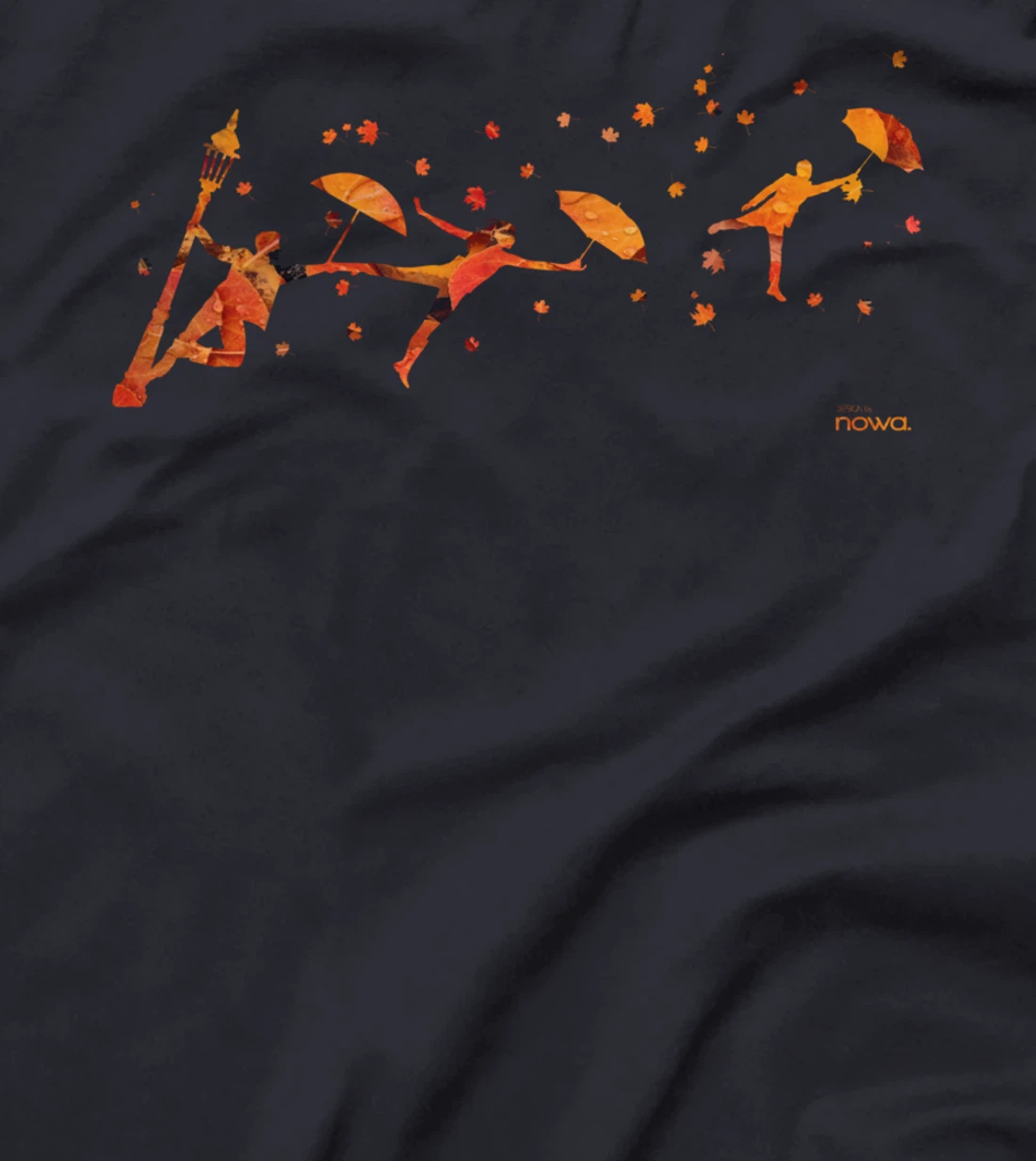 AUTUMN WIND RAIN UMBRELLA AND FOLIAGE T-Shirt