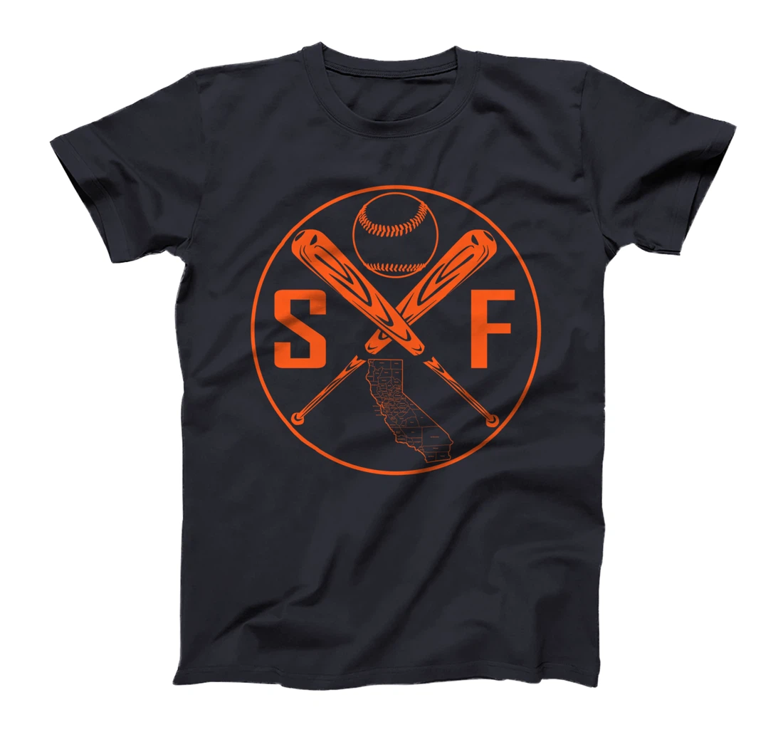 San Francisco Baseball California State Map Outline SF T-Shirt