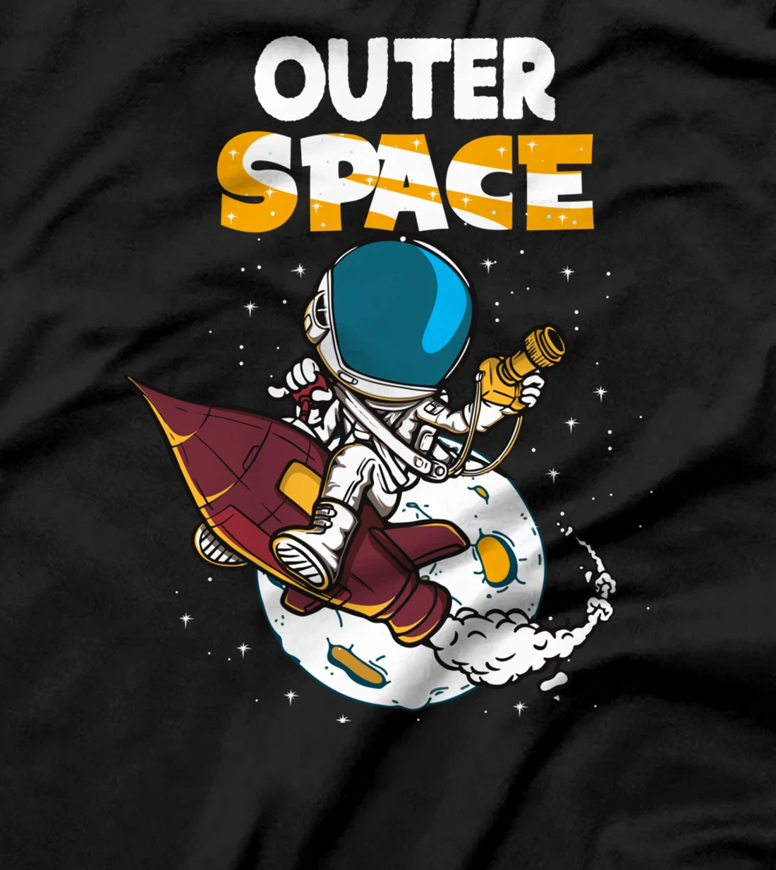 Outer Space Astronaut Rocket Spaceship to the Moon Galaxy T-Shirt