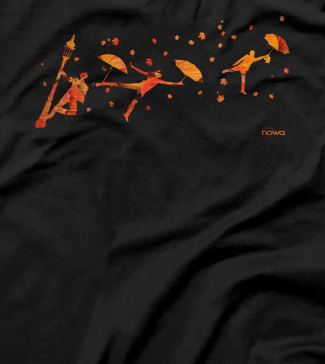 AUTUMN WIND RAIN UMBRELLA AND FOLIAGE T-Shirt