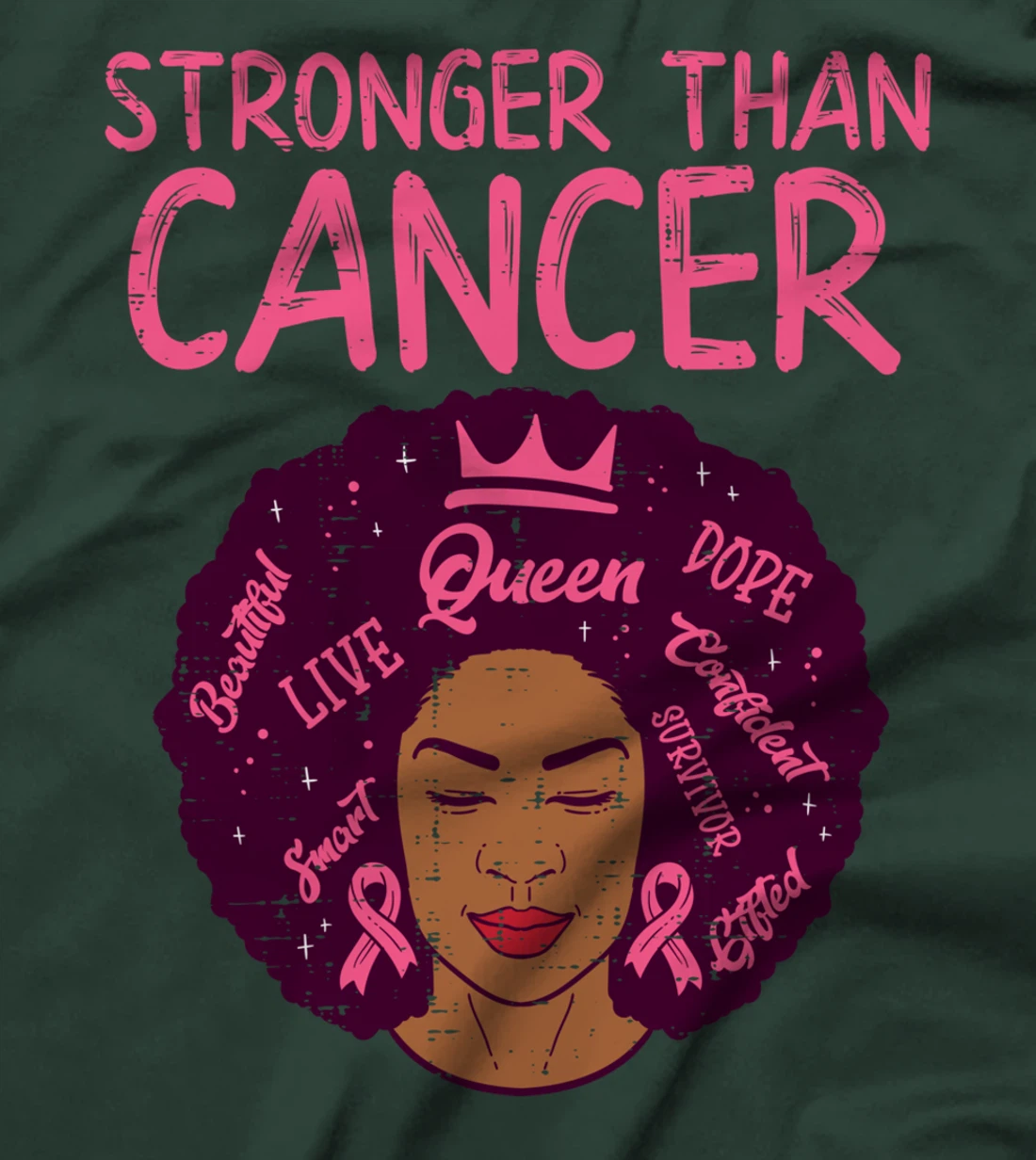 Stronger Than Breast Cancer Black Women Melanin Afro African T-Shirt