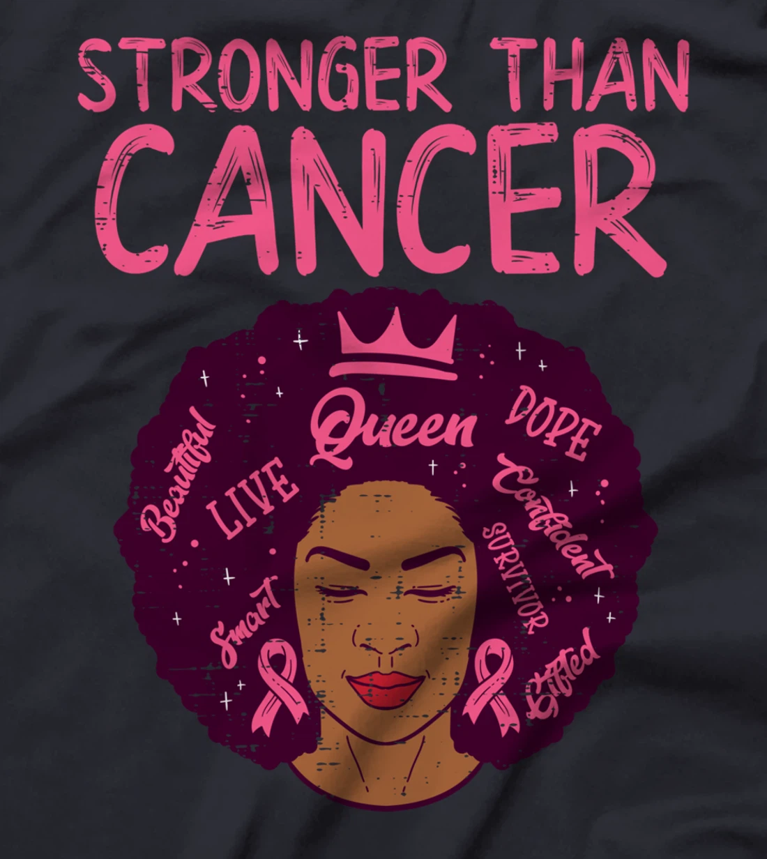 Stronger Than Breast Cancer Black Women Melanin Afro African T-Shirt