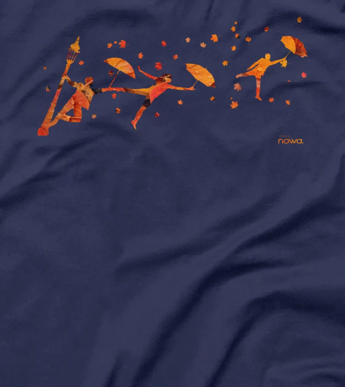 AUTUMN WIND RAIN UMBRELLA AND FOLIAGE T-Shirt