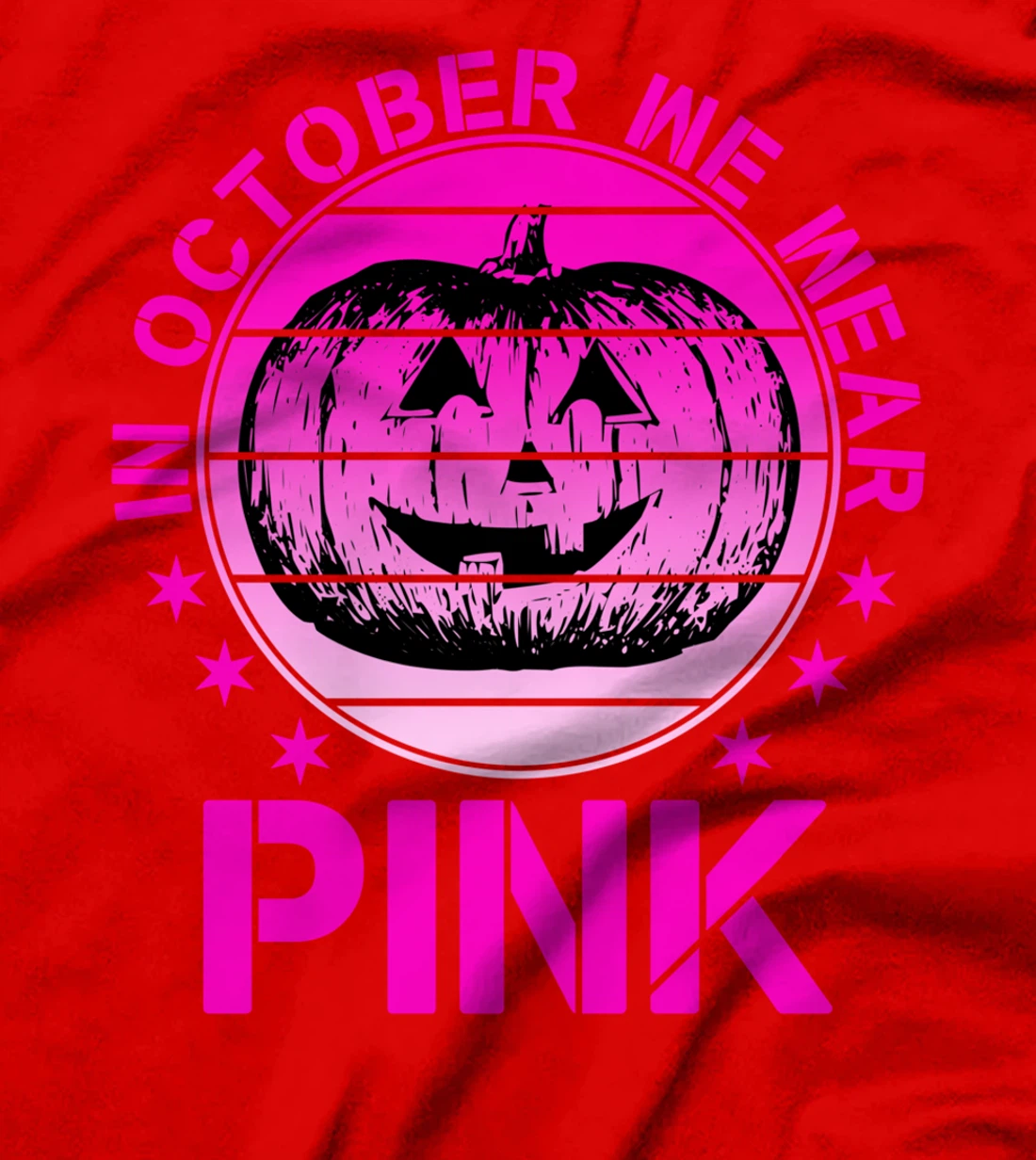 Breast Cancer Awareness In October We Wear Pink Pumpkin T-Shirt
