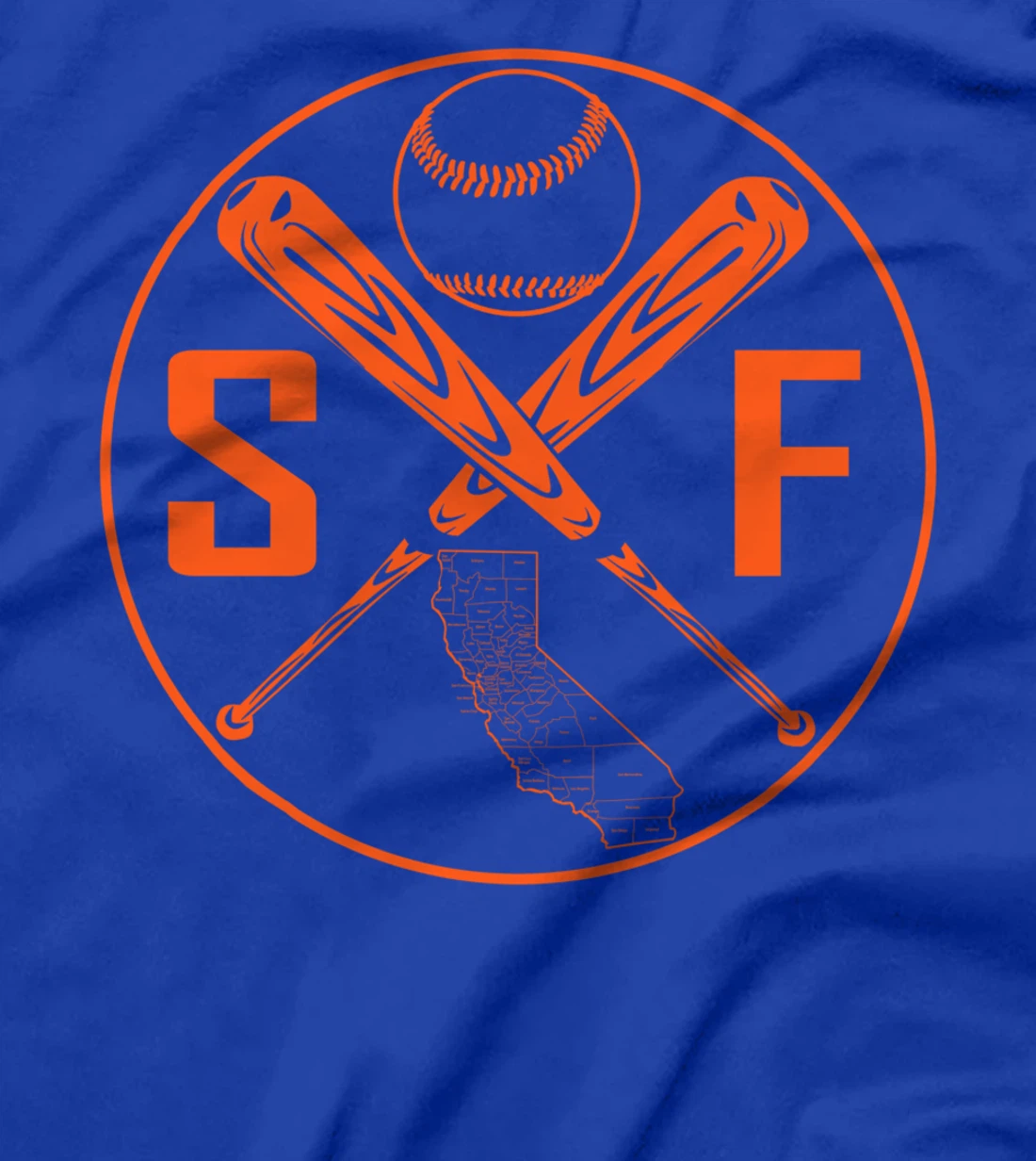 San Francisco Baseball California State Map Outline SF T-Shirt
