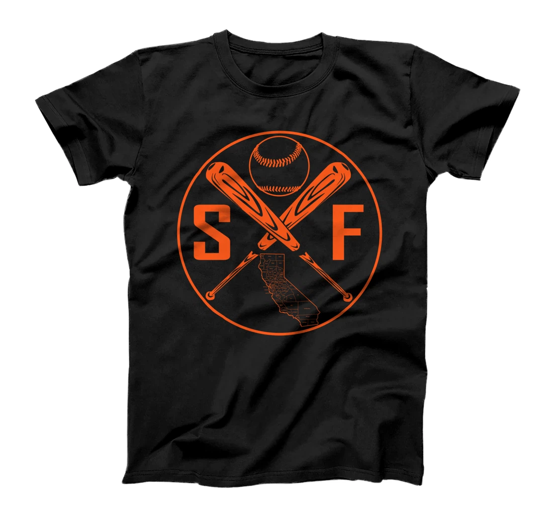 San Francisco Baseball California State Map Outline SF T-Shirt