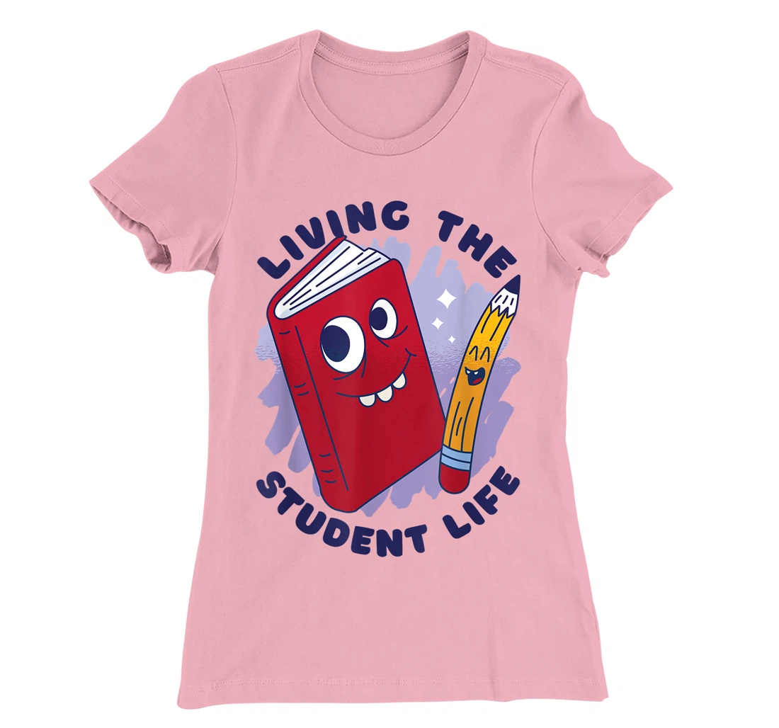 Womens Book And Pencil Cartoon School Education T-Shirt, Kid T-Shirt and Women T-Shirt