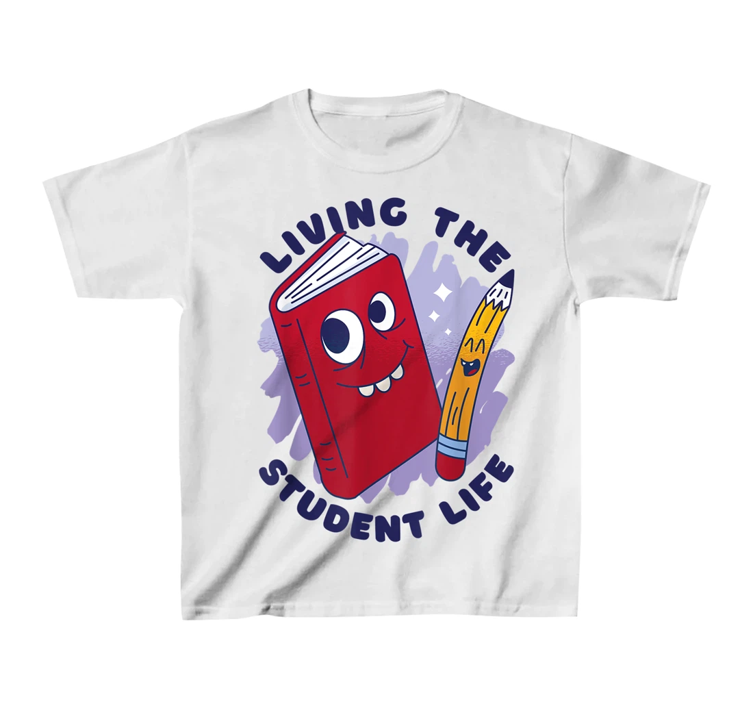 Womens Book And Pencil Cartoon School Education T-Shirt, Kid T-Shirt and Women T-Shirt