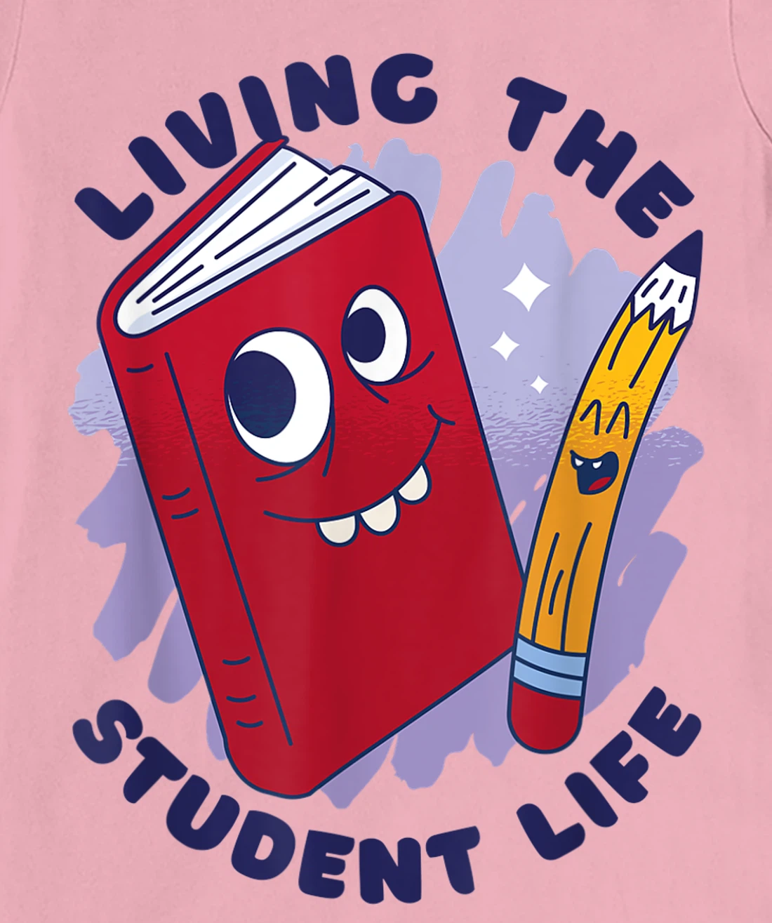 Womens Book And Pencil Cartoon School Education T-Shirt, Kid T-Shirt and Women T-Shirt