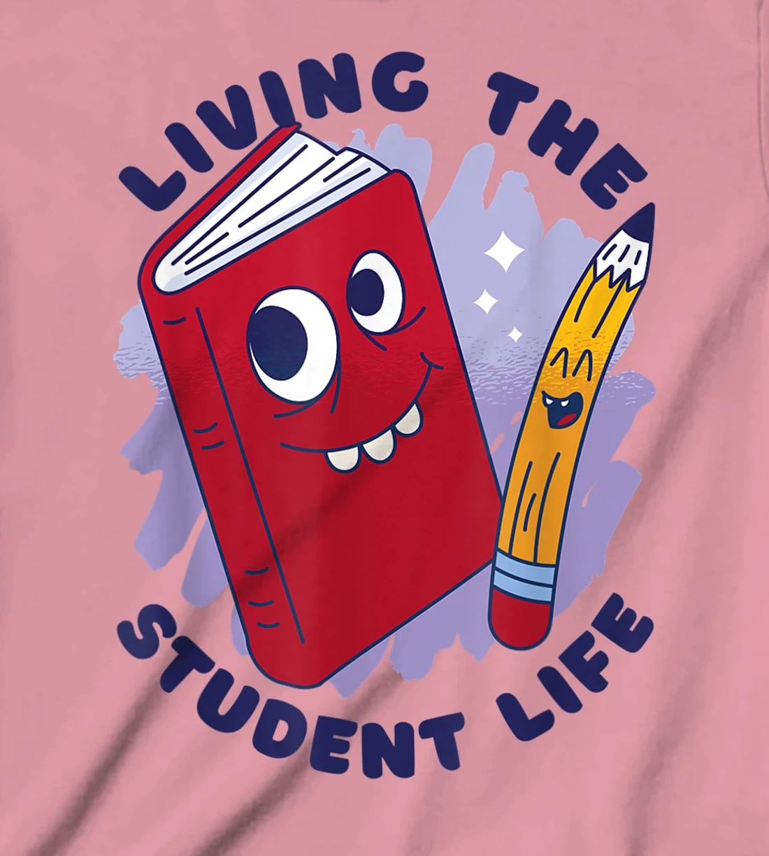 Womens Book And Pencil Cartoon School Education T-Shirt, Kid T-Shirt and Women T-Shirt