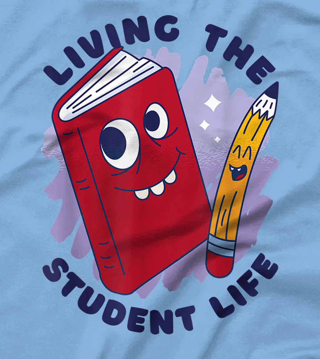 Womens Book And Pencil Cartoon School Education T-Shirt, Kid T-Shirt and Women T-Shirt