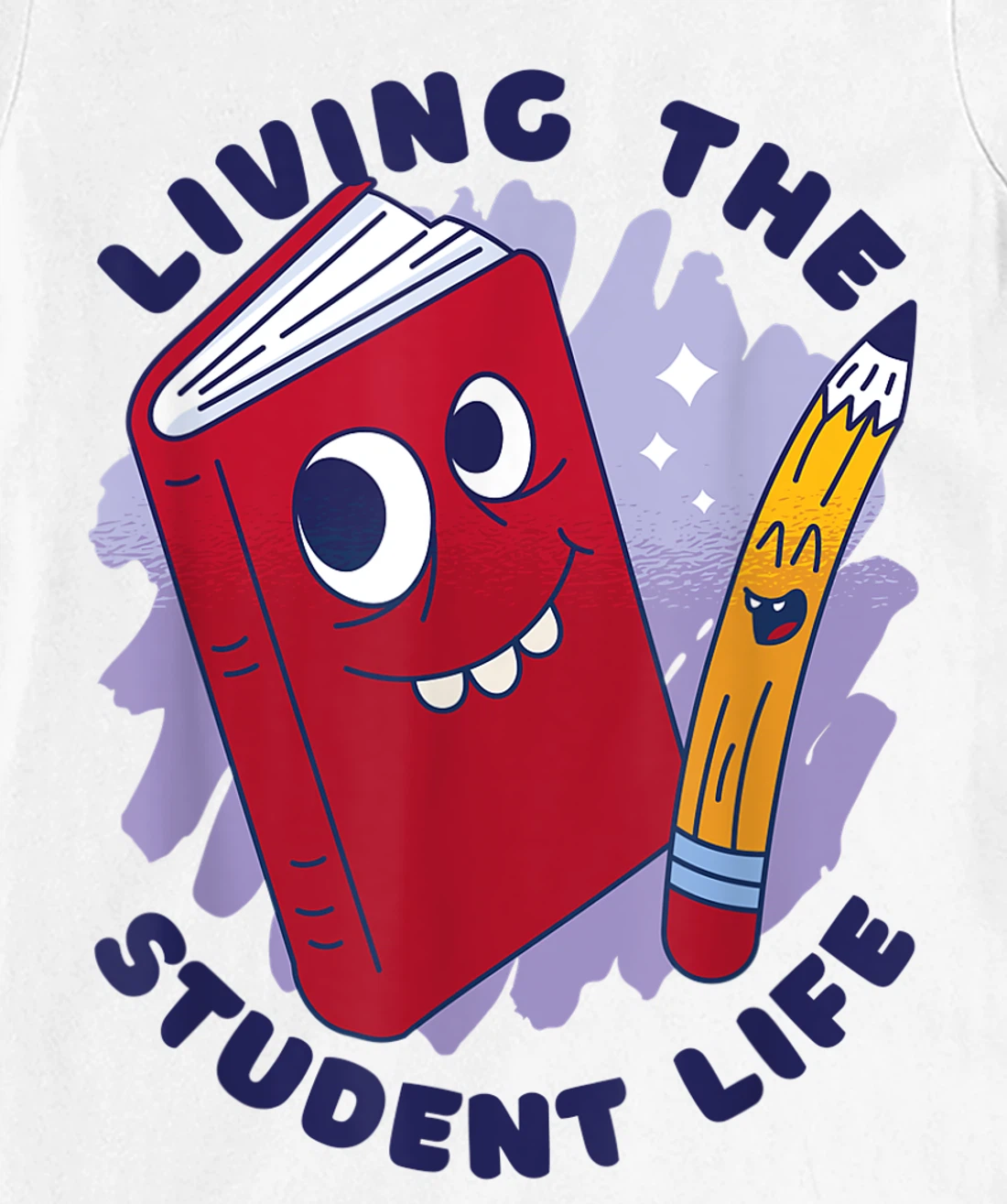 Womens Book And Pencil Cartoon School Education T-Shirt, Kid T-Shirt and Women T-Shirt