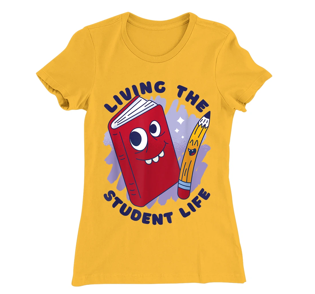 Womens Book And Pencil Cartoon School Education T-Shirt, Kid T-Shirt and Women T-Shirt