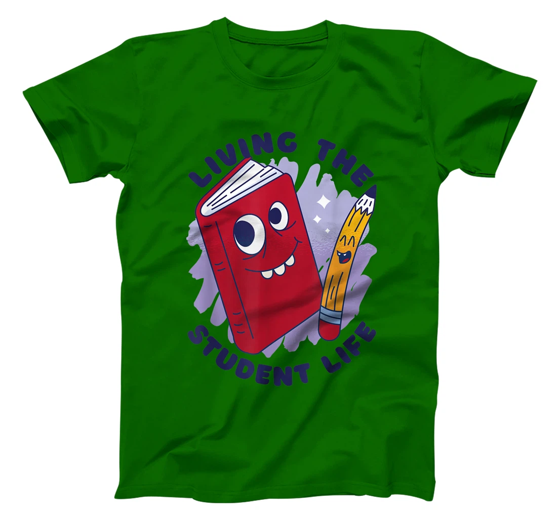 Womens Book And Pencil Cartoon School Education T-Shirt, Kid T-Shirt and Women T-Shirt