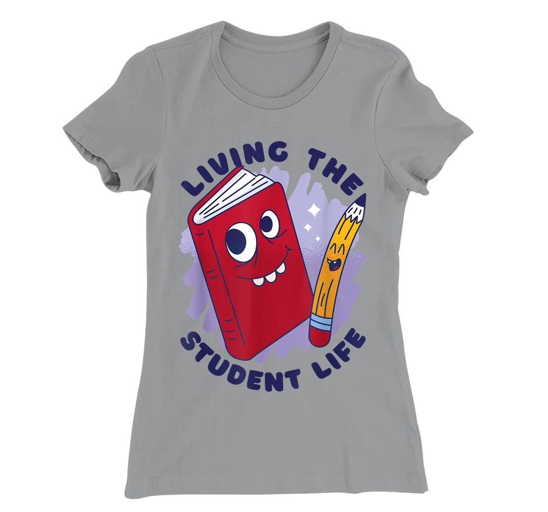 Womens Book And Pencil Cartoon School Education T-Shirt, Kid T-Shirt and Women T-Shirt