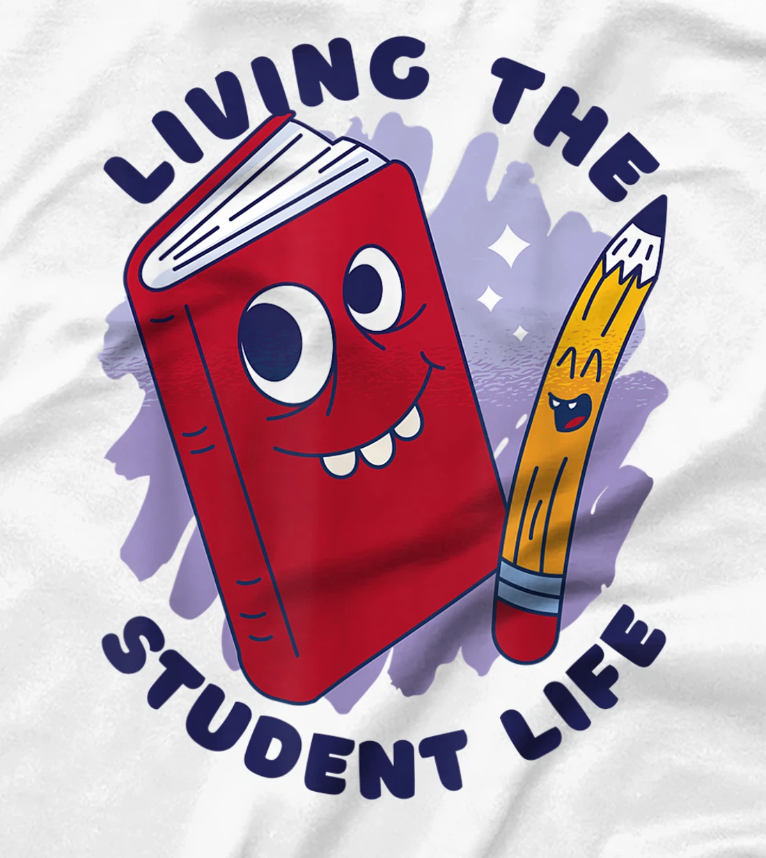 Womens Book And Pencil Cartoon School Education T-Shirt, Kid T-Shirt and Women T-Shirt