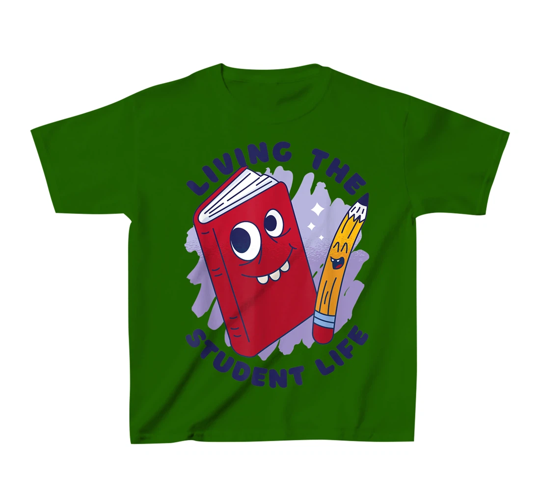 Womens Book And Pencil Cartoon School Education T-Shirt, Kid T-Shirt and Women T-Shirt