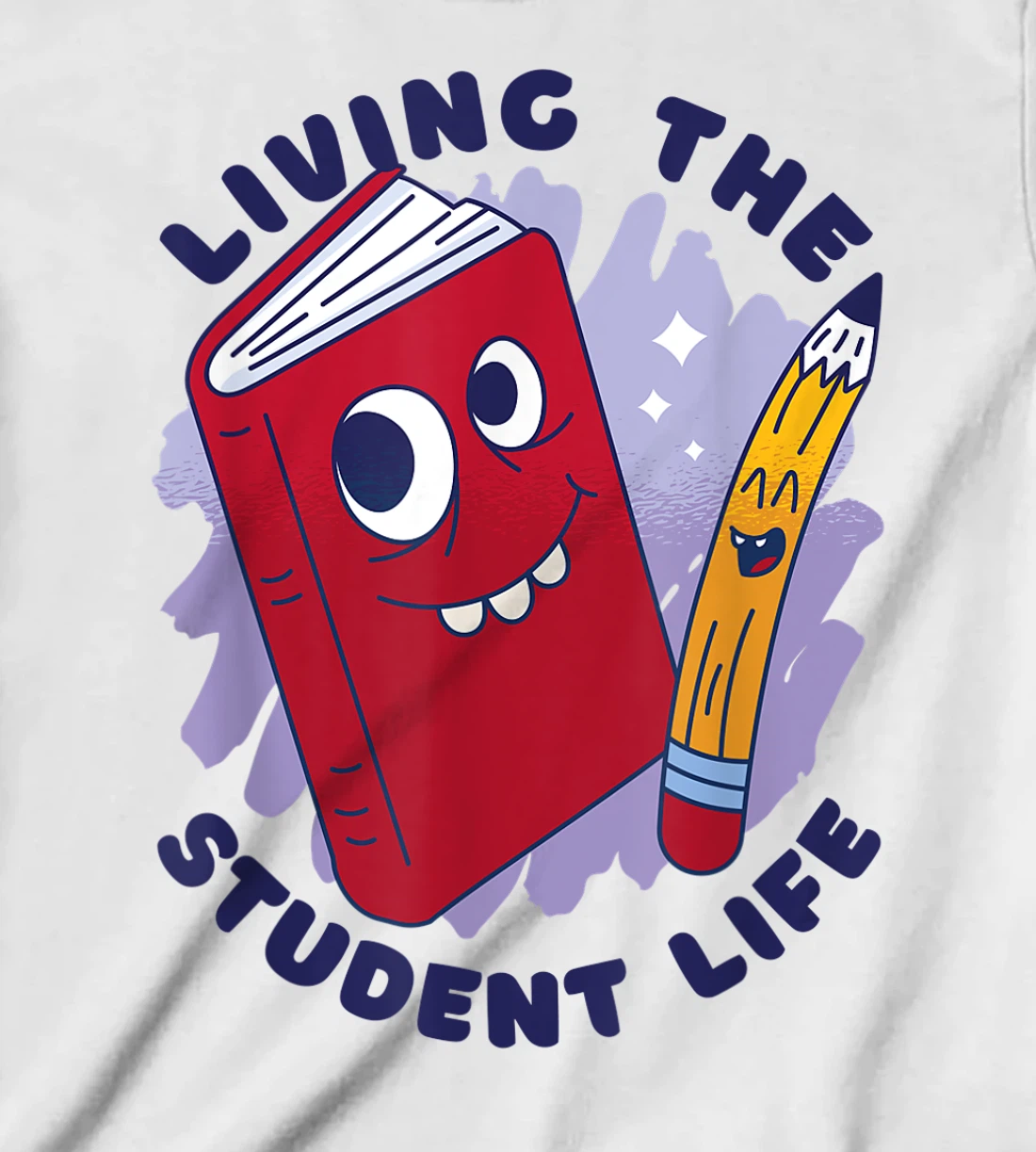 Womens Book And Pencil Cartoon School Education T-Shirt, Kid T-Shirt and Women T-Shirt