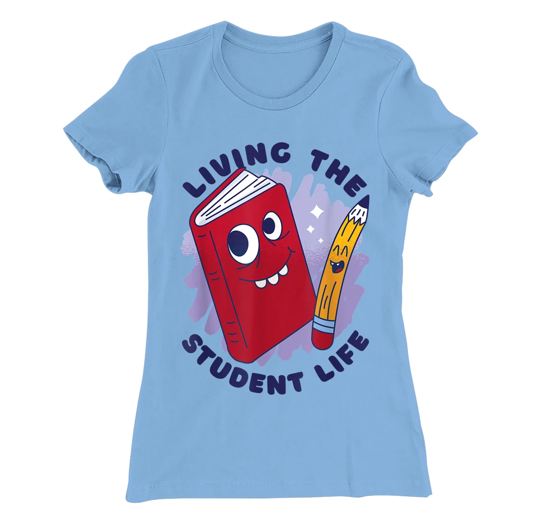 Womens Book And Pencil Cartoon School Education T-Shirt, Kid T-Shirt and Women T-Shirt