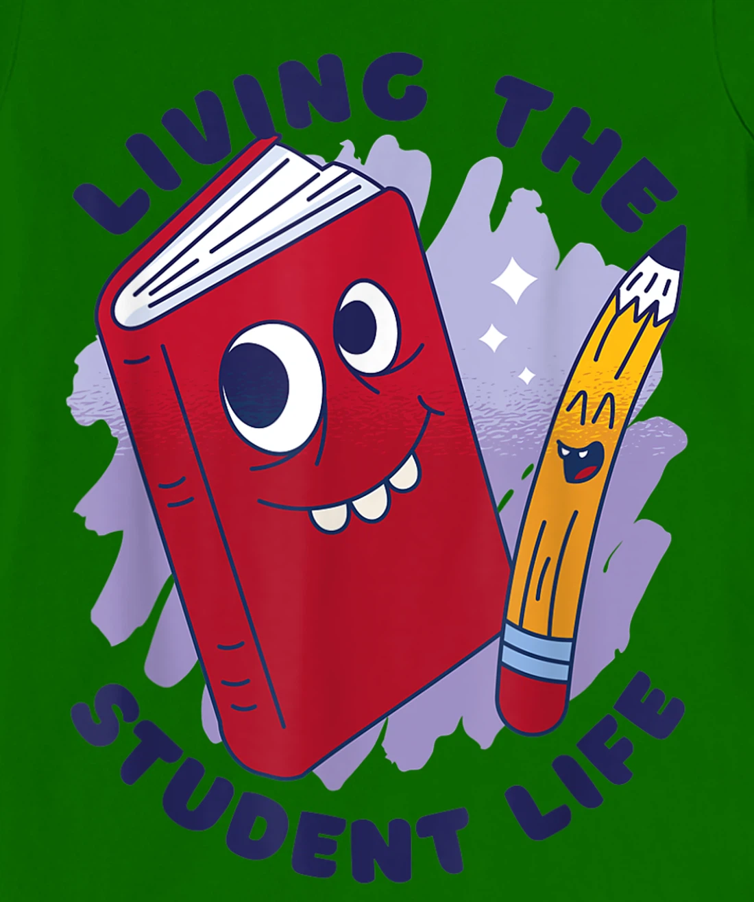 Womens Book And Pencil Cartoon School Education T-Shirt, Kid T-Shirt and Women T-Shirt