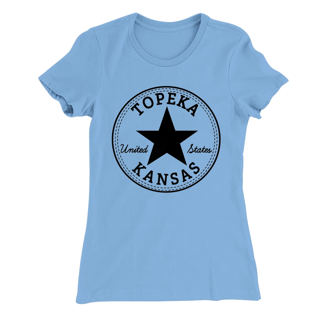 Womens Topeka Kansas USA Skater travel holiday tourist fun souvenir T-Shirt, Women T-Shirt
