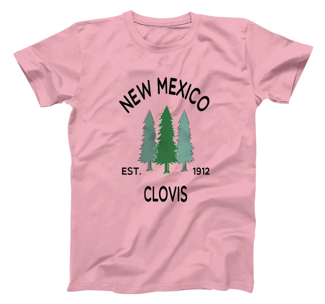 Womens Original Clovis New Mexico Evergreen Tree Novelty Art Design T-Shirt, Women T-Shirt
