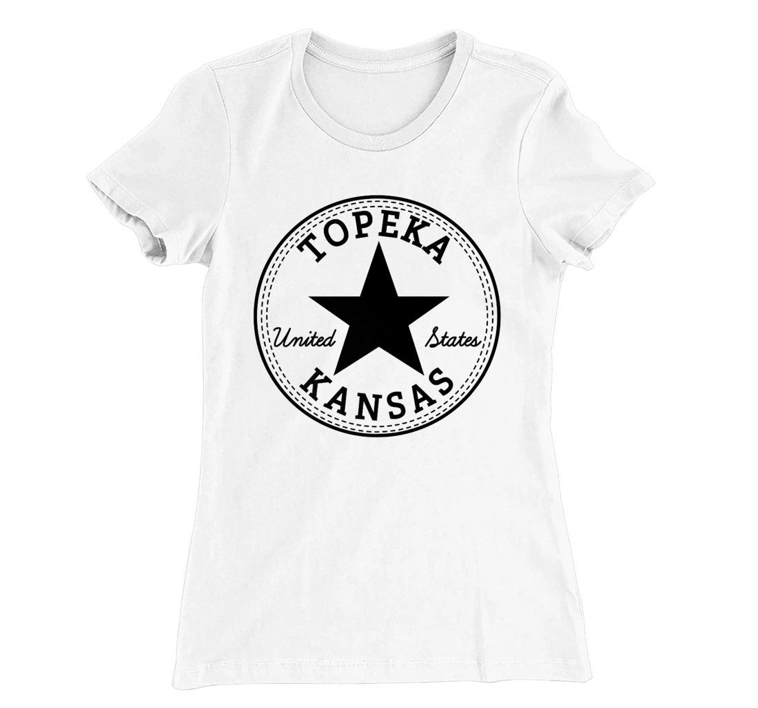 Womens Topeka Kansas USA Skater travel holiday tourist fun souvenir T-Shirt, Women T-Shirt