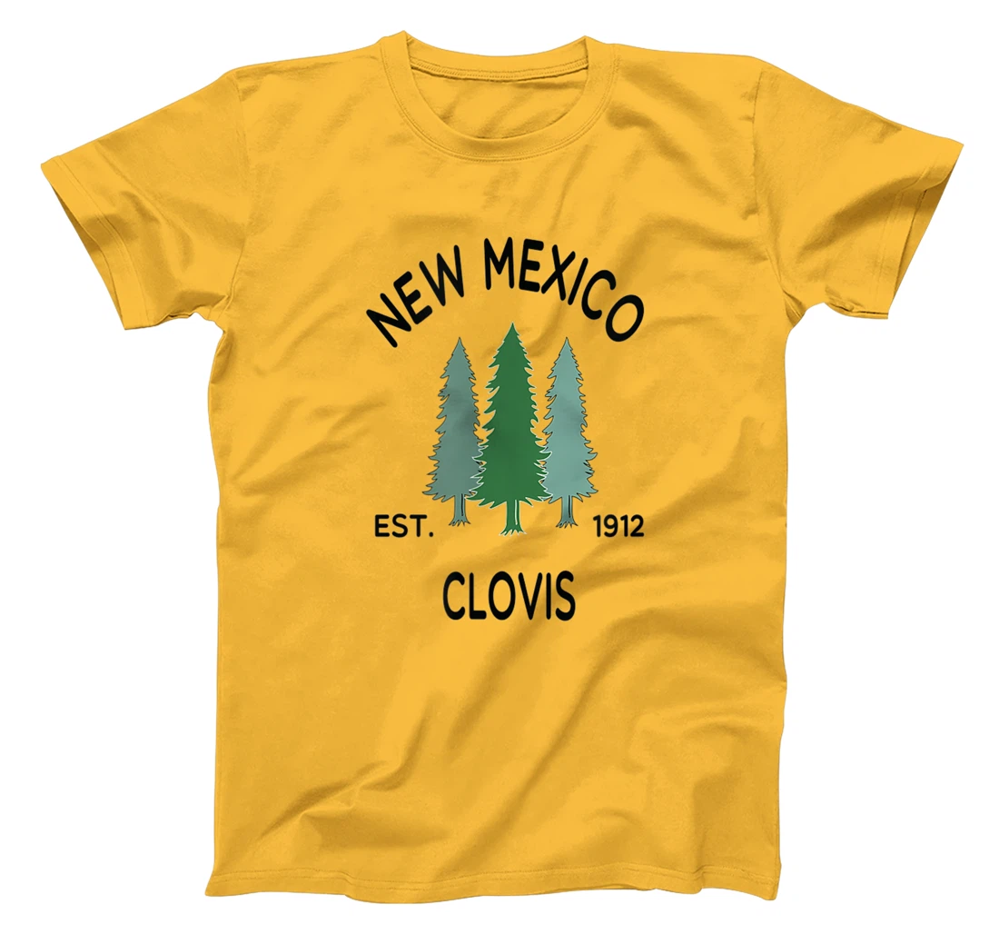 Womens Original Clovis New Mexico Evergreen Tree Novelty Art Design T-Shirt, Women T-Shirt