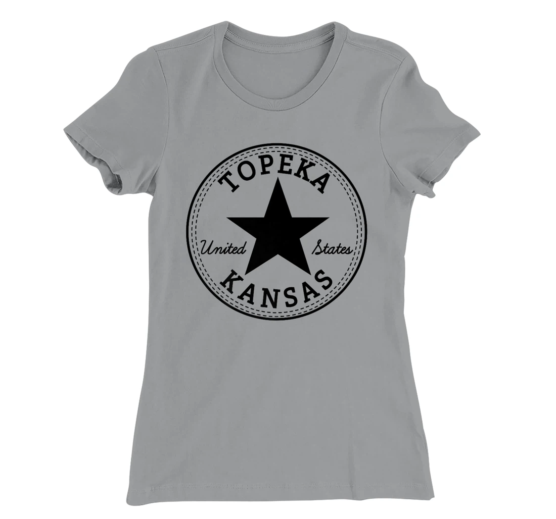Womens Topeka Kansas USA Skater travel holiday tourist fun souvenir T-Shirt, Women T-Shirt