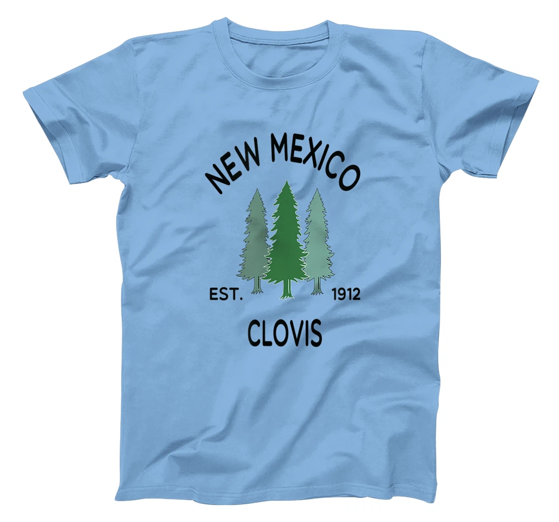Womens Original Clovis New Mexico Evergreen Tree Novelty Art Design T-Shirt, Women T-Shirt