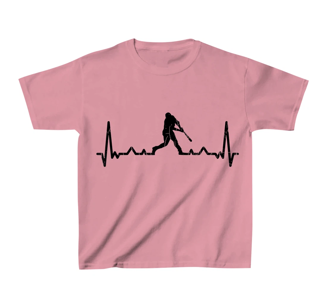 Womens Baseball Player Heartbeat Funny Coach Sports Graphic T-Shirt, Kid T-Shirt and Women T-Shirt