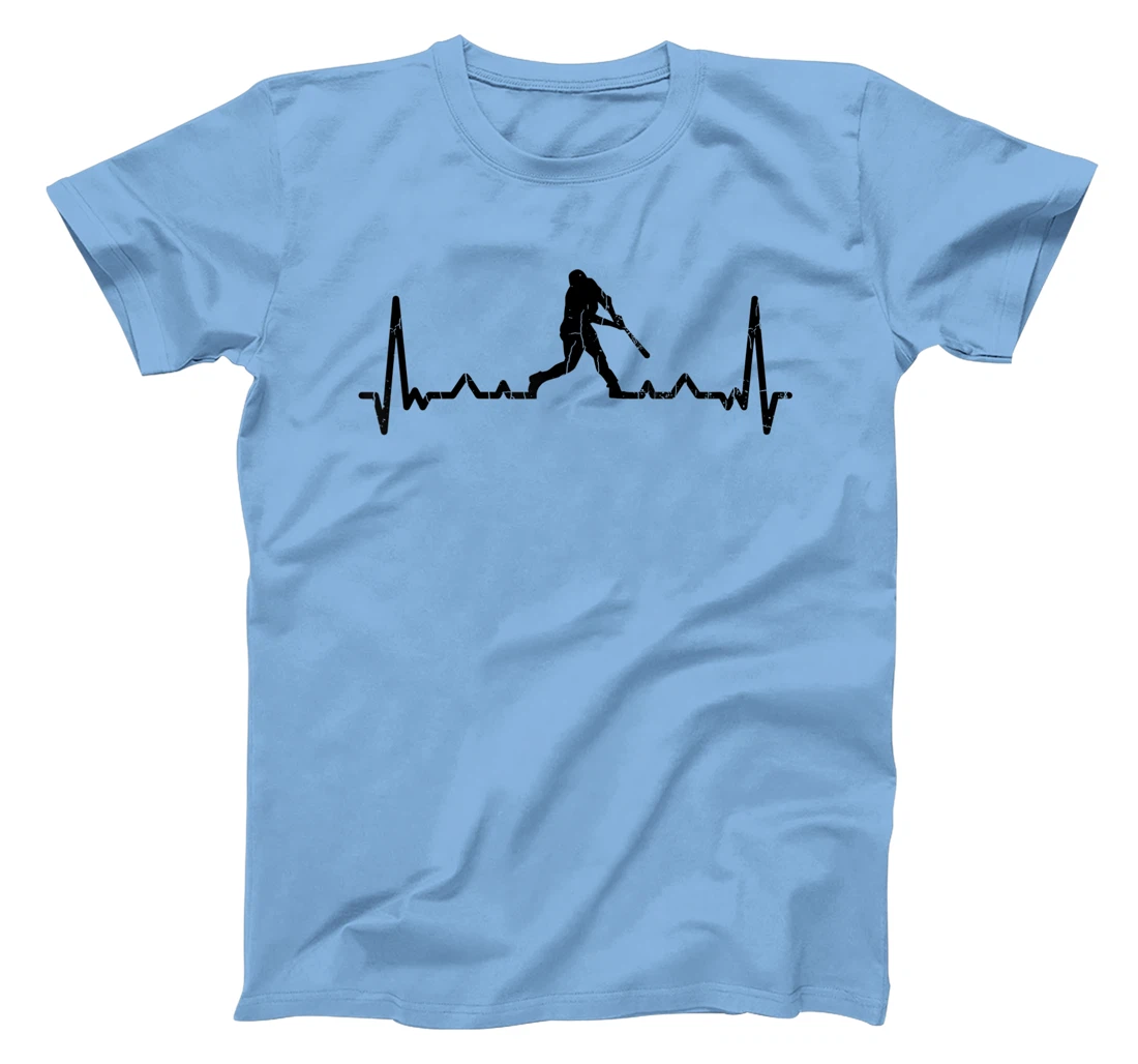 Womens Baseball Player Heartbeat Funny Coach Sports Graphic T-Shirt, Kid T-Shirt and Women T-Shirt