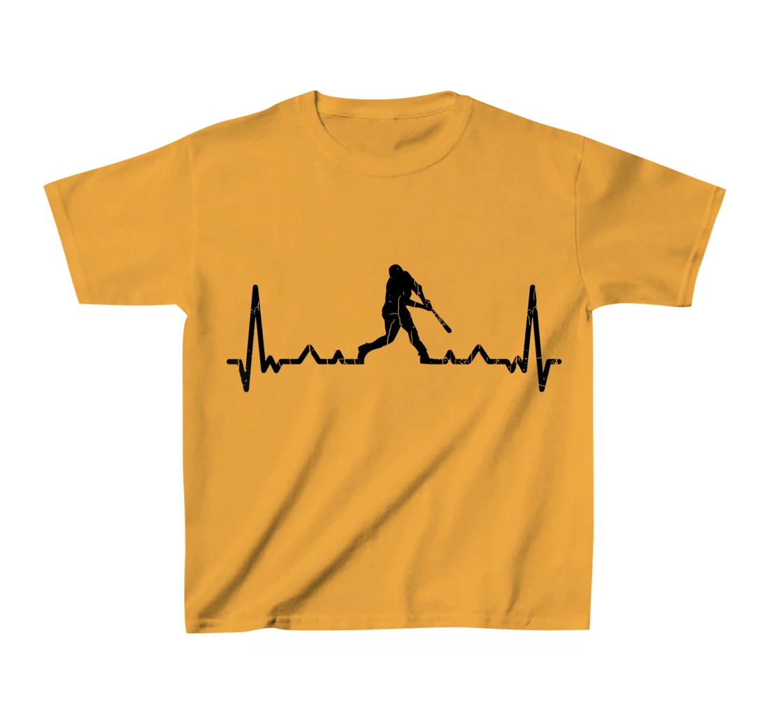 Womens Baseball Player Heartbeat Funny Coach Sports Graphic T-Shirt, Kid T-Shirt and Women T-Shirt