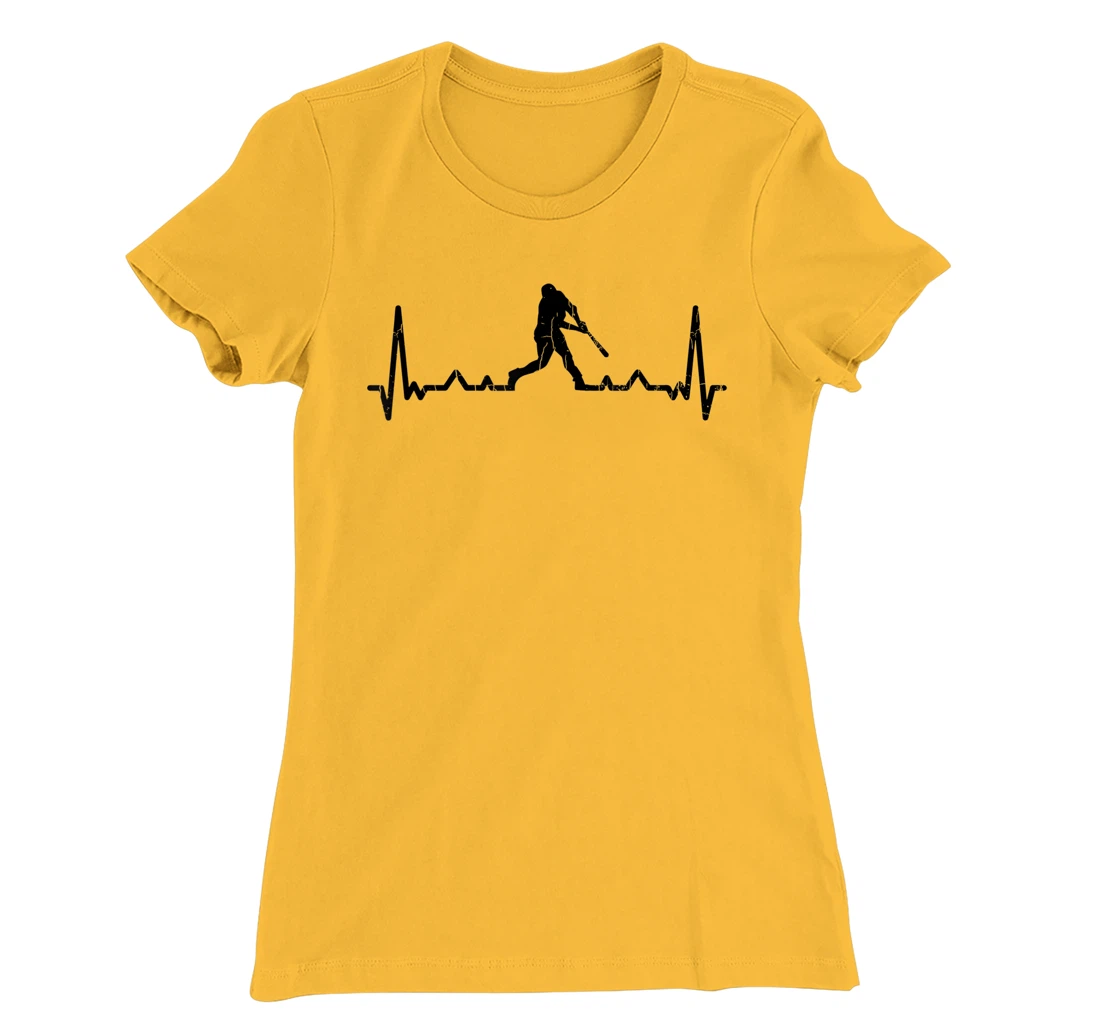 Womens Baseball Player Heartbeat Funny Coach Sports Graphic T-Shirt, Kid T-Shirt and Women T-Shirt