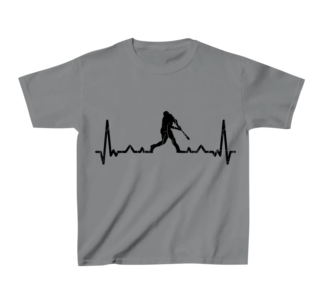 Womens Baseball Player Heartbeat Funny Coach Sports Graphic T-Shirt, Kid T-Shirt and Women T-Shirt