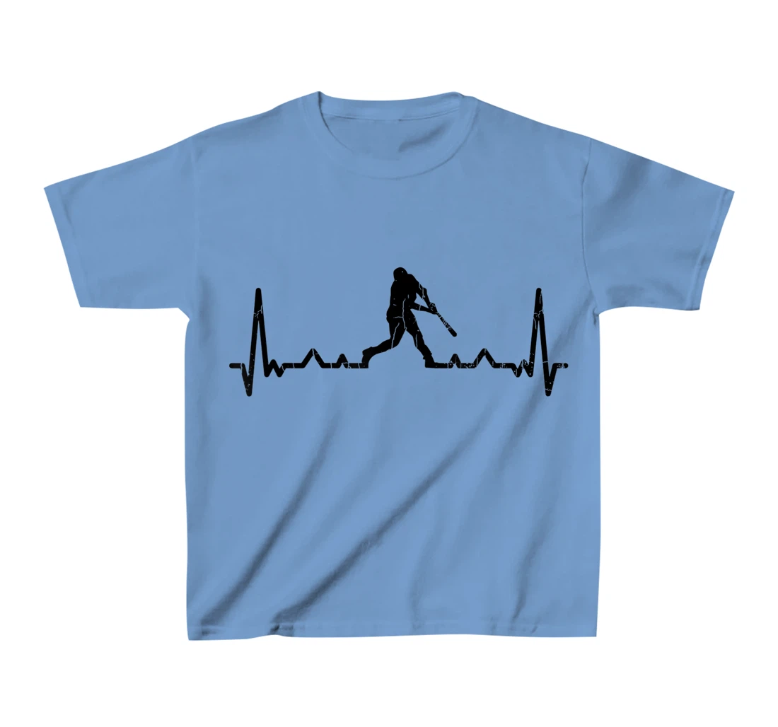 Womens Baseball Player Heartbeat Funny Coach Sports Graphic T-Shirt, Kid T-Shirt and Women T-Shirt