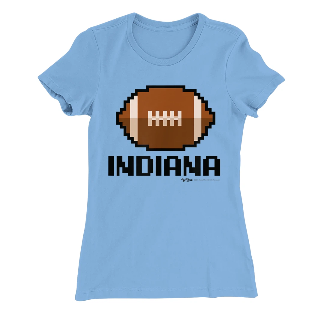 Womens Gamer Football Indiana 8-Bit State T-Shirt, Women T-Shirt