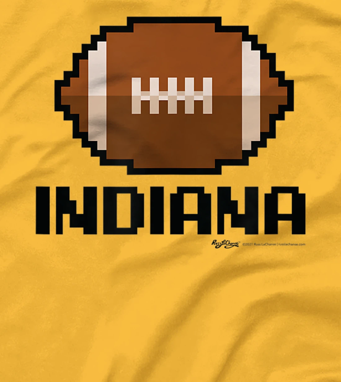 Womens Gamer Football Indiana 8-Bit State T-Shirt, Women T-Shirt